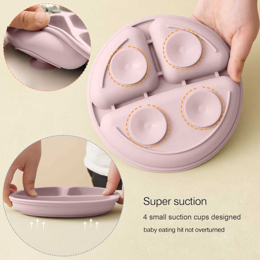 7PCS Color Kids Baby Feeding Plate Sets Suction Bowl Silicone Plate BPA Free Dinner Dishes Cups Spoon Bib Children Tableware X250806
