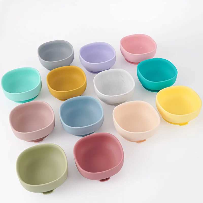 Food Grade Silicone Baby Feeding Plate Tableware Spoon Waterproof Suction Square Bowl Kids Non-slip Suction Childrens Products X250806
