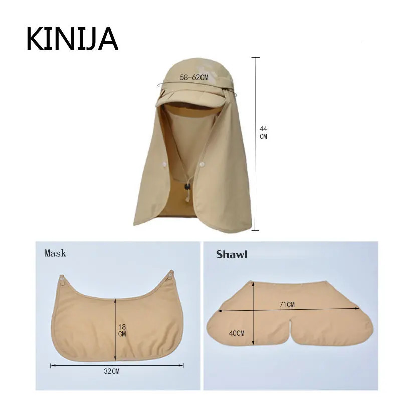 Foldable Quick Drying Waterproof 360° Visor Hat UV Protection Baseball Cap Men Shawl Sun Hats Women Dual Use Fishing Hiking Cap 250805