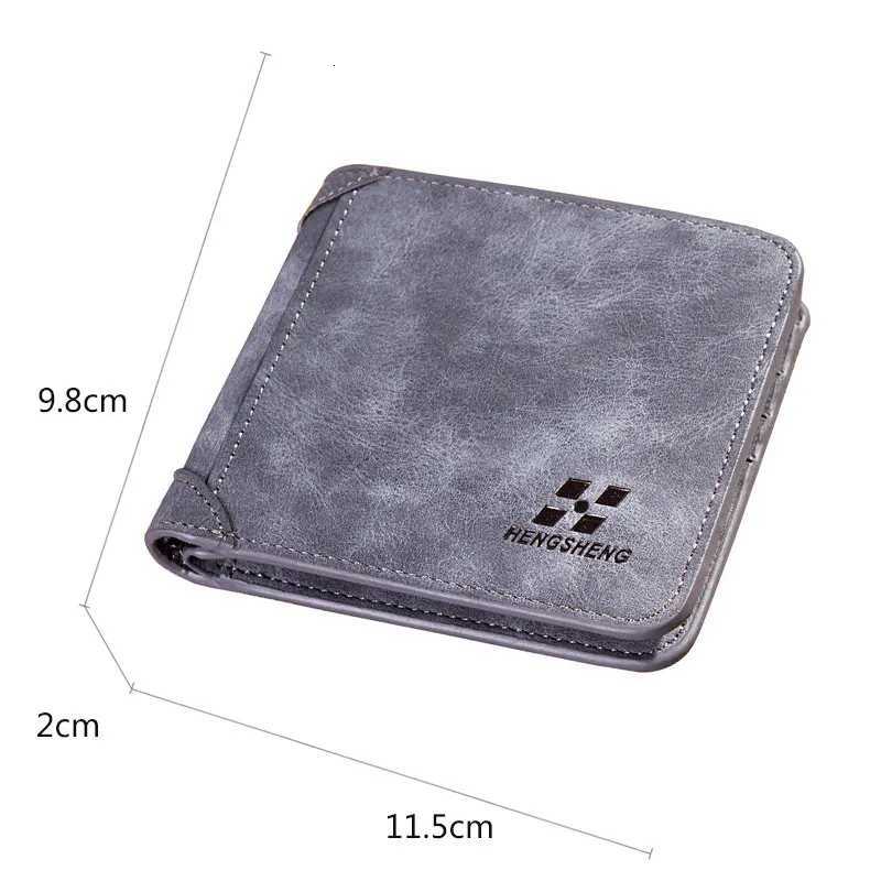 New Men Wallets /ID Holder Vintage Brand Male Wallet High Quality PU Leather Photo Holder Foldable Short Men Wallet XJ250806