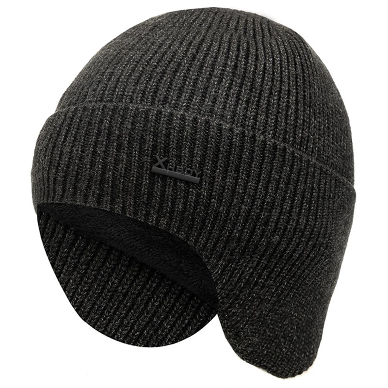 Men Winter Hat Add Fleece Warm Earflap Cap Stylish Soft Beanie Hat For Male Outdoor Thicken Ski Sports Knitted Hat 250806