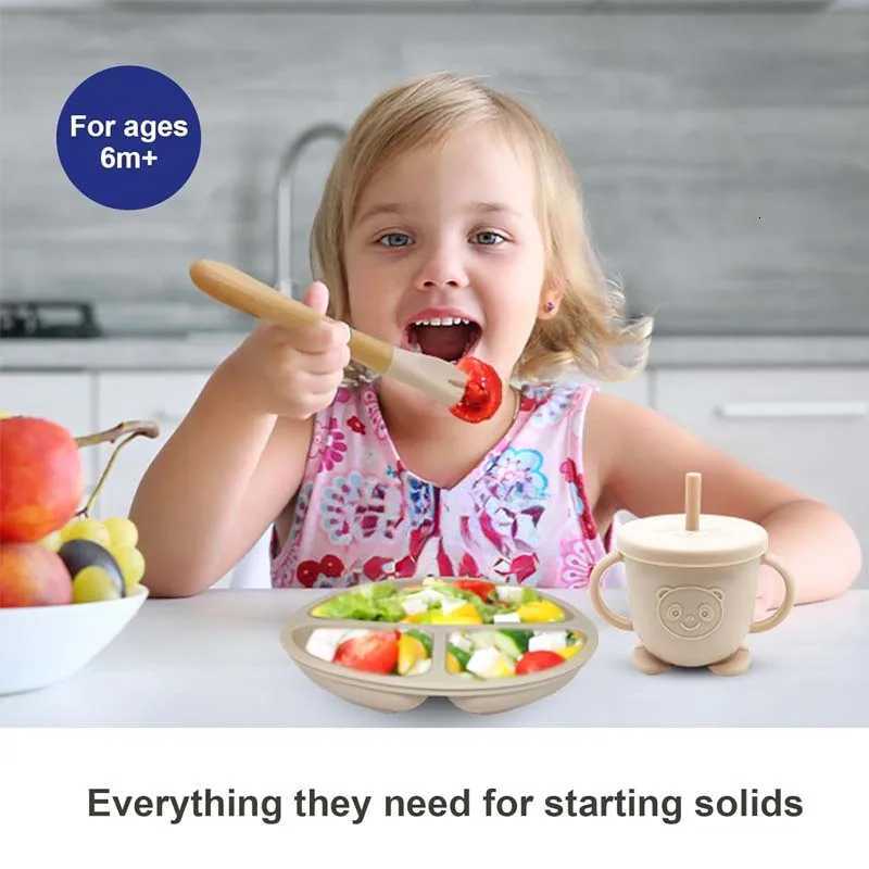 Personalized Name Baby Feeding Set Kids Silicone Plate Bowl Straw Cup Customized Childrens Tableware Baby Supplies Newborn Gift X250806