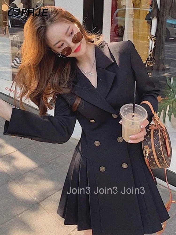 Women Business Suit Fashion Hepburn Sexy Little Black Dress Female French Style Elegant Vestidos Office Lady Autumn Outfit
