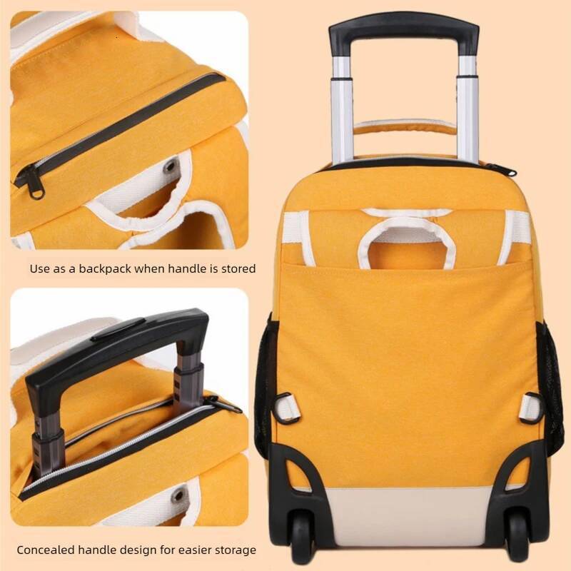 Kid's Wheeled Backpack Large Capacity Rolling Duffel Bag with Telescopic Handle Waterproof 19 Colors for School Students Boys high-quality