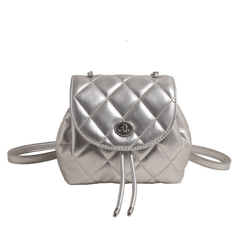 Quilted Mini Backpack with Drawstring Closure - Adjustable Straps, Stylish Buckle, Ideal for Women's Daily Outfits and Casual Gatherings
