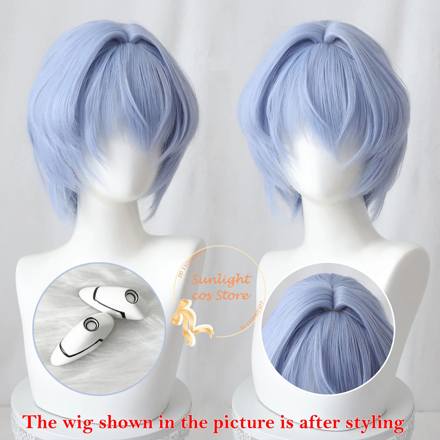 Ayanami Rei Cosplay Wig 30cm Short Blue Rei Ayanami Anime Cos Wigs Heat Resistant Synthetic Hair Halloween EVA Wig Wig Cap 250805