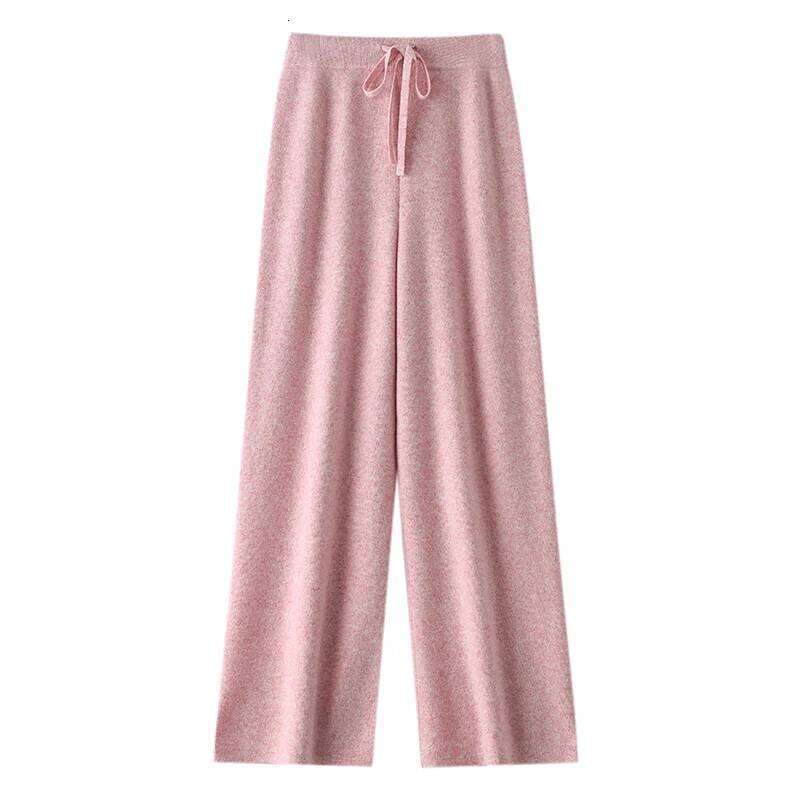 100% Merino Wool Women's Knitted Trousers, Popular, Fashionable, Warm, Wide-Leg Pants, New Autumn And Winter 2024 250806