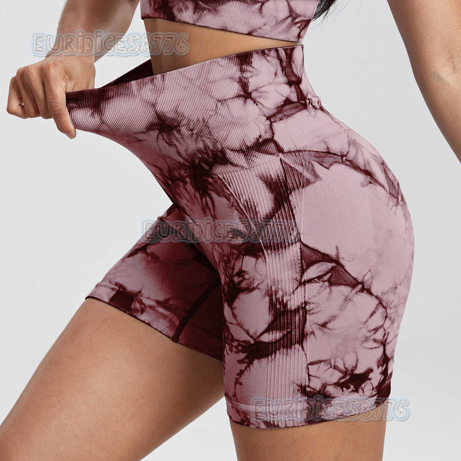 Yoga Women Shorts Tie Dye Seamless Womens Summer High Waist Shorts Fitness Sports Printed Yoga Women Shorts H250806