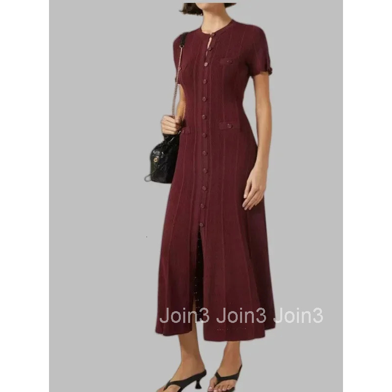 DS Home New Style Slim Fit Knitted Dress Fashionable Hollow out Lace Sleeve Ankle Length Empire Waist Midi Dress