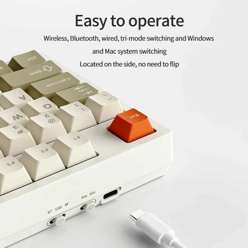 New Ajazz AK35I V3 MAX Tri-Mode Wired Wireless Gaming Keyboard Gasket Full Key Hot Swap 104 Keys Customized Keyboard Z250805