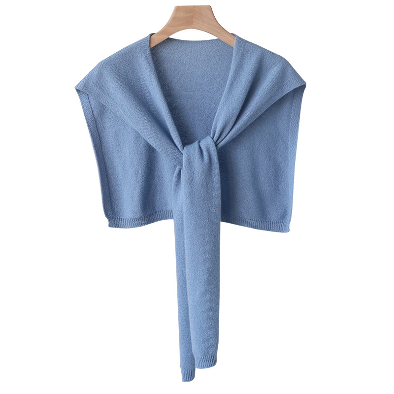 K1605 Wool knitted small shawl for women Spring and summer air-conditioned room outdoor wear neck waistcoat neck knotted scarf fake collar trend