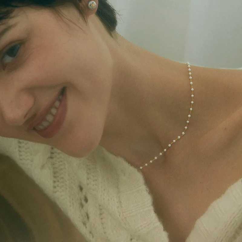 Elegant White Pearl Necklace for Women Vintage Fashion Party Wedding Statement Necklace Jewelry Gift for Girls Y250805