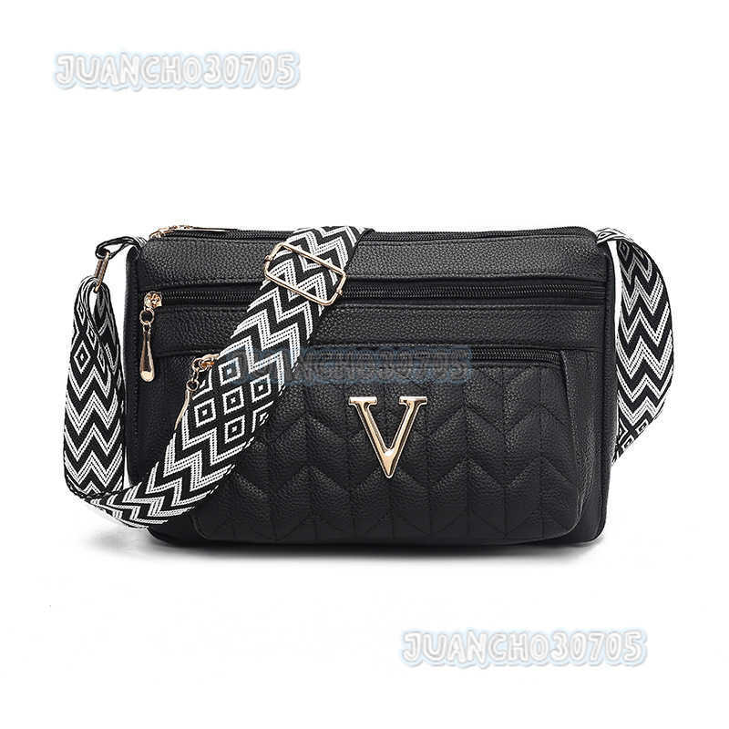 Multi-layer Zipper Shoulder Bag for Women Large Capacity Crossbody Bag Middle-aged Bag Soft Leather Fashion Tote Bag H250806