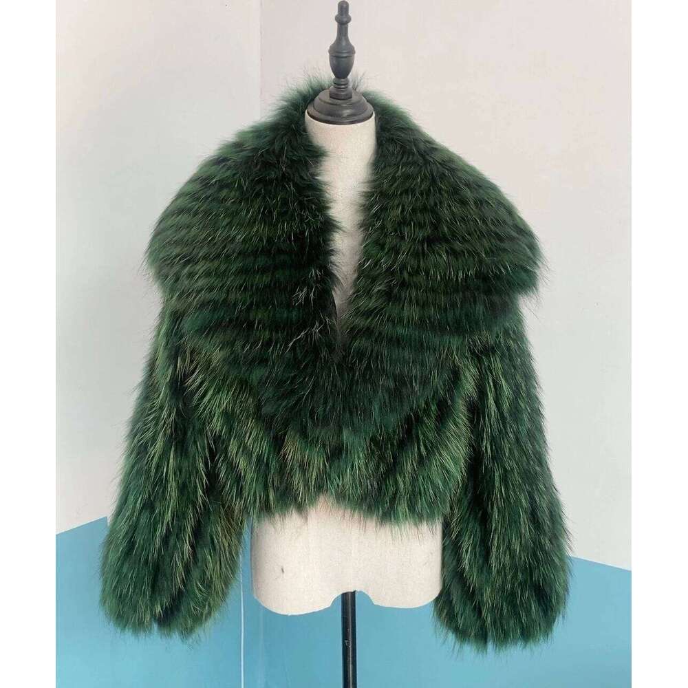 2024 Real Coat Winter Jacket Women Natural Fox Fur Raccoon Outerwear Turn-Down Collar Thick Warm Female Streetwea 250806
