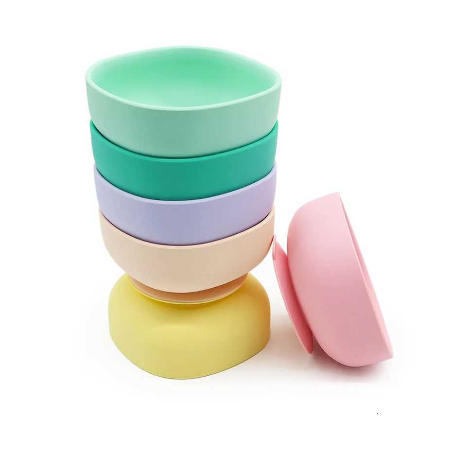 Food Grade Silicone Baby Feeding Plate Tableware Spoon Waterproof Suction Square Bowl Kids Non-slip Suction Childrens Products X250806