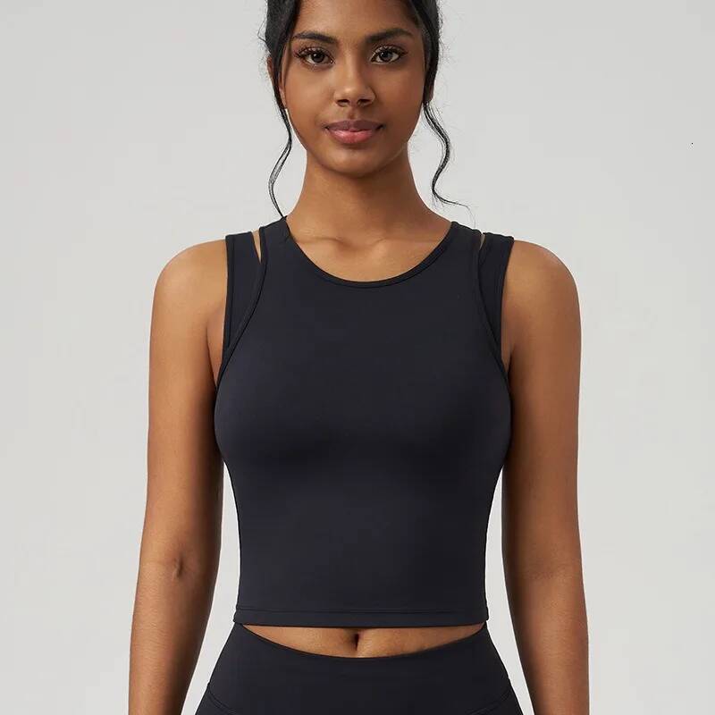 Yoga Women Gym Sleeveless Shirt Fiess Training Sportswear Vest Outdoor Running Sport Tank Tops