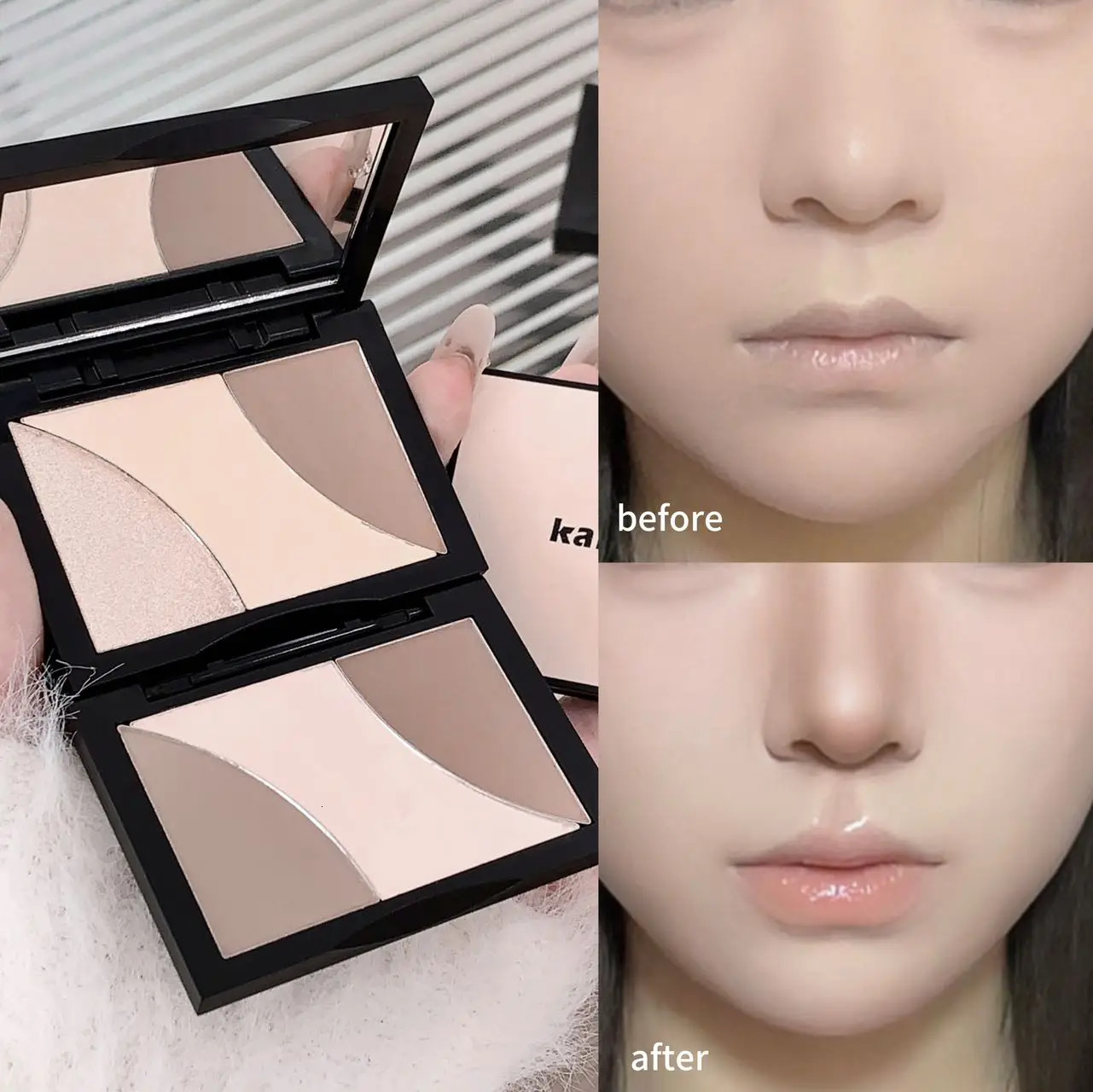 3Color Matte Contouring Highlighter Makeup Palette Natural Stereoscopic Face Powder Bronzer Palette Shading Nose Shadow Cosmetic 250730