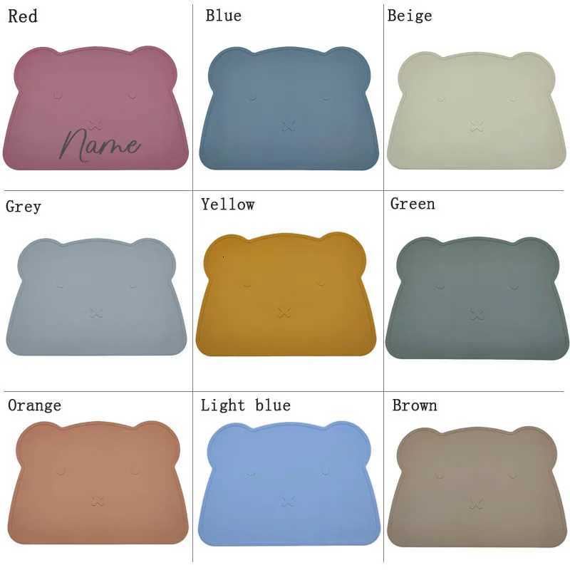 9Pcs Silicone Feeding Set Dinner Plate For Kids Meal Mat Suction Cup Bowl Spoon Fork Personalized Names For Childrens Tableware X250806