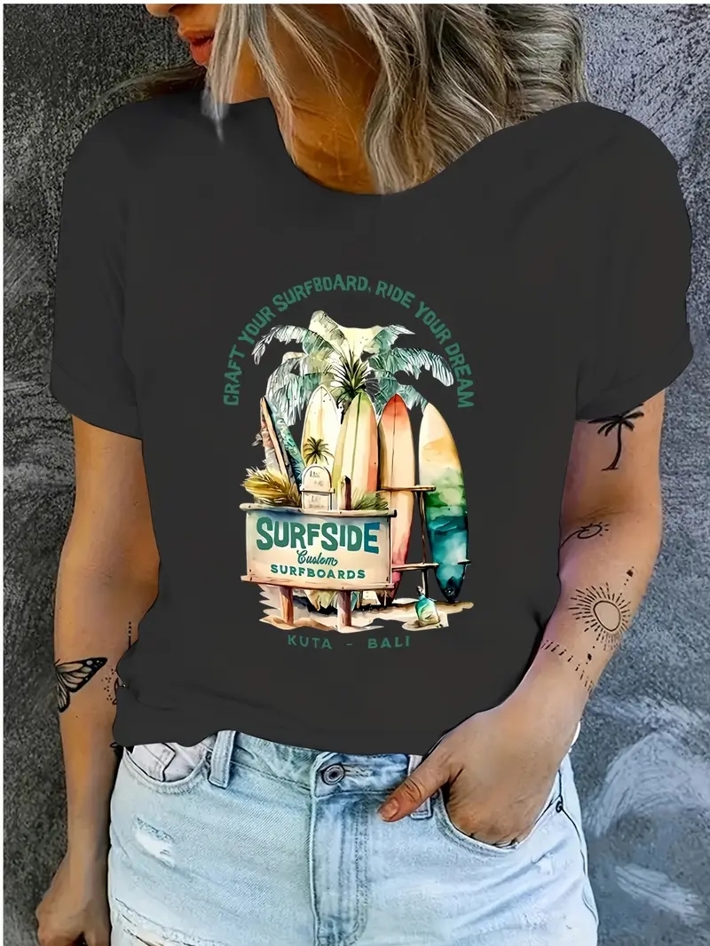 Retro Bohemian Artistic Women's Designer Tees 180g Cotton designer clothes women Plus Size Customizable Retro Prints US Warehouse 3Day Delivery 4