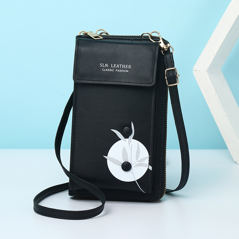 New Women's Wallet Vertical Shoulder Crossbody Korean Style Simple High-end Multifunctional Phone Bag