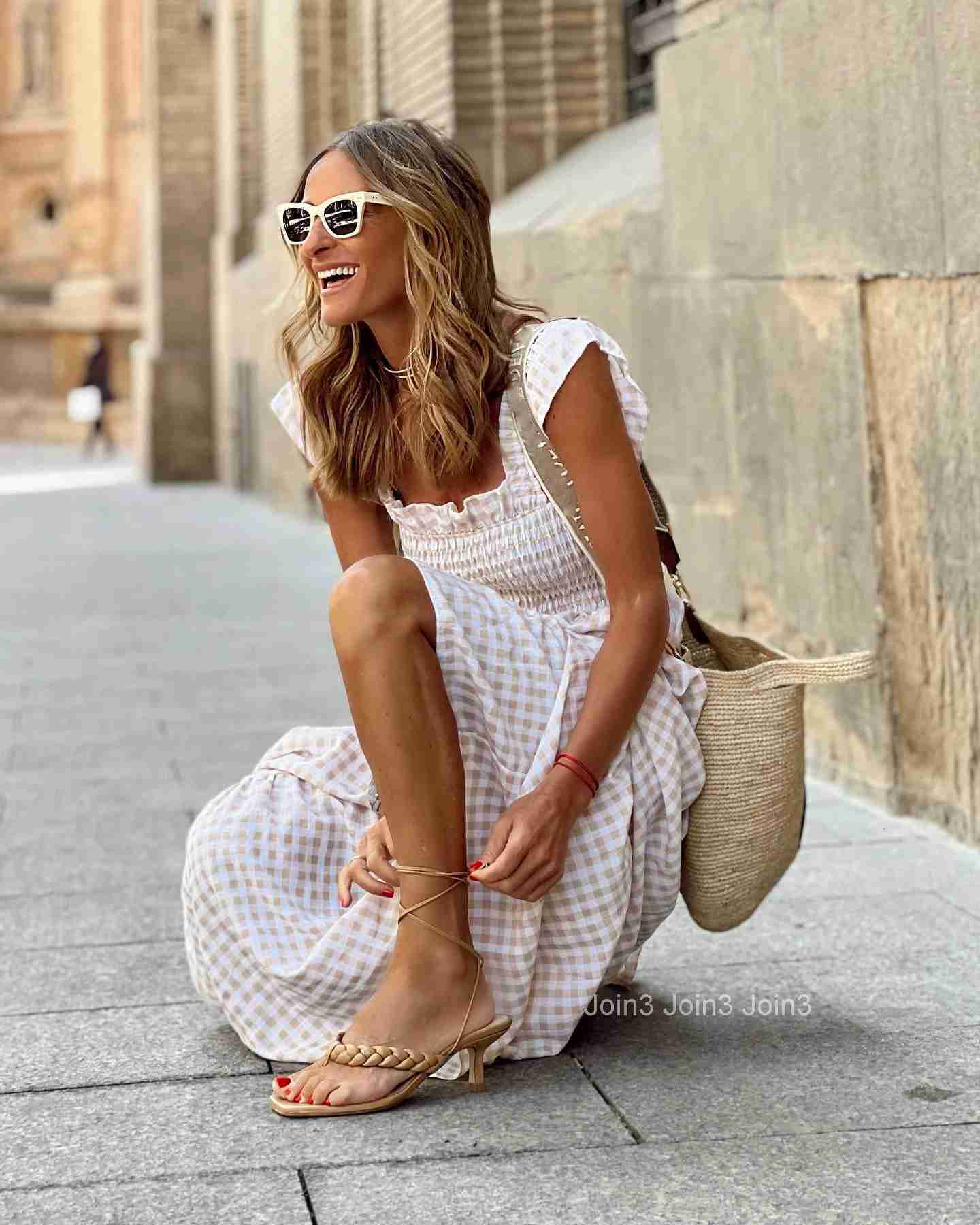 Casual Slash Neck Slip Maxi Dress Office Lady Spring Summer Fashion Elegant Solid Plaid Sleeveless Dresses For Women white