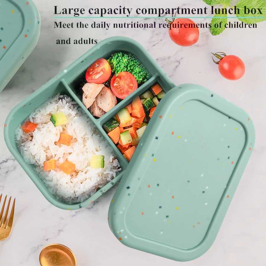1PCS Microwave Lunch Box Silicone Bowl Dinnerware Food Storage Container Children School Office Portable Baby Feeding Bento Box X250806