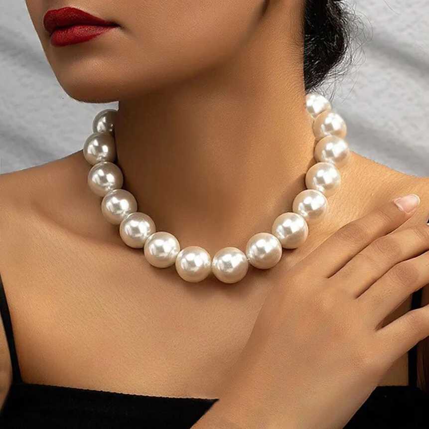 Aihua 4/6/8/10/14mm Elegant Imitation Pearl Beaded Choker Necklaces Collar for Women Wedding Bridal Party Jewelry Gifts Y250805