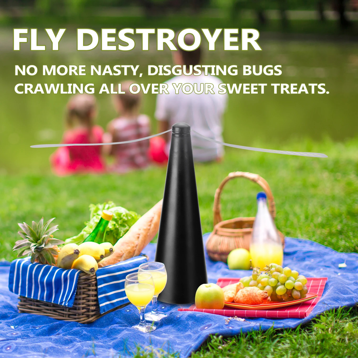 Outdoor Multifunctional Fly Repellent 360° Rotation Fantype Food Protector Pest Drive Away Table Fan Hiking Camping Equipment 250806