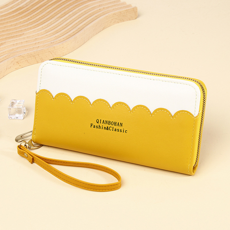 Korean Version New Women's Zipper Long Wallet Female Ins Japanese Trend Fresh Style Large Capacity Stitching Clutch