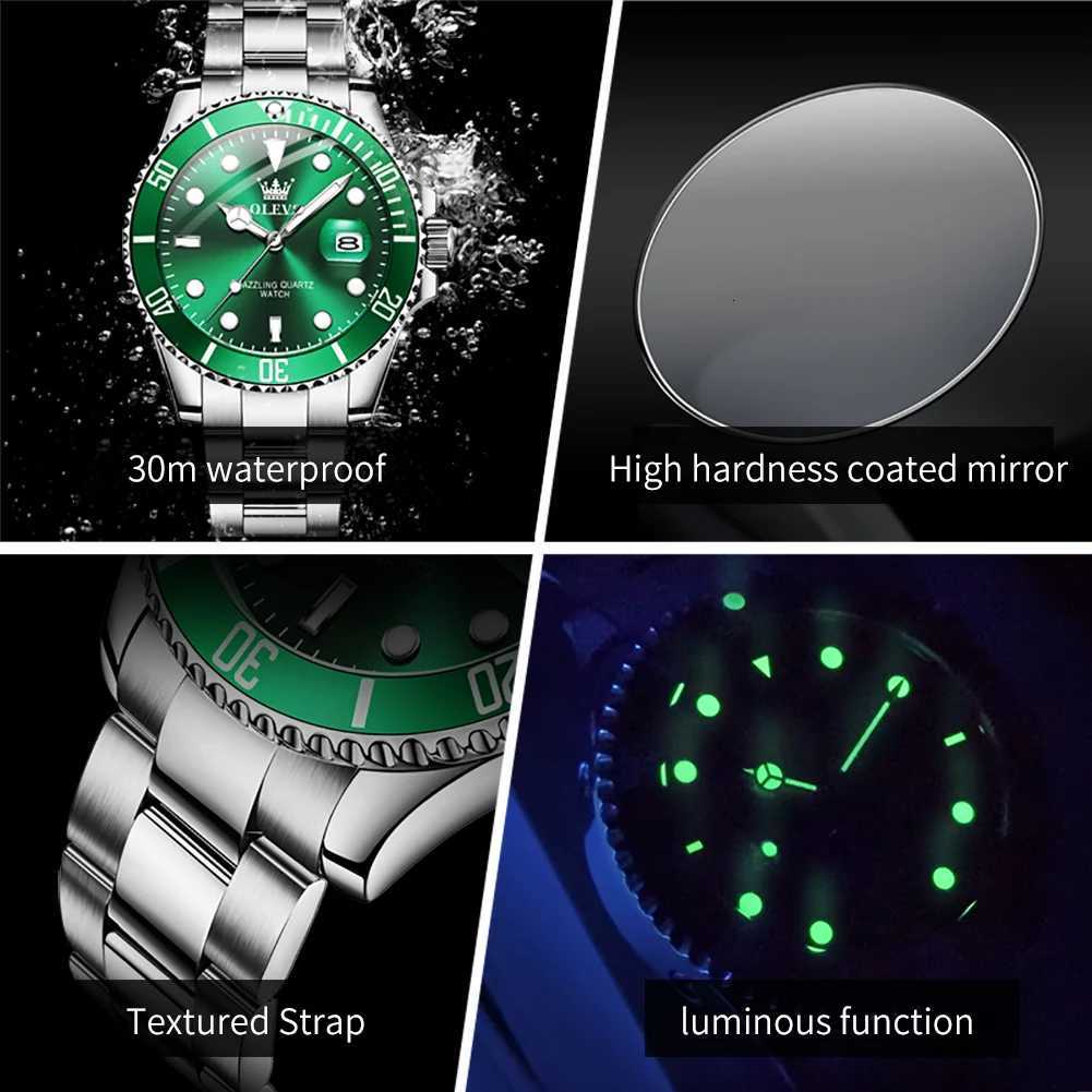 OLEVS Mens es 5885G Top Brand Classic Luxury Fashion Original Quartz for Men Diving Timing Bezel Waterproof Luminous W250806