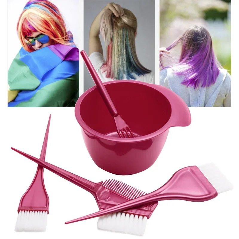 Hair Color Dye Bowl Comb Brushes Tool Sets Tint Coloring Dye Bowl Comb Brush Twin Headed Brushes Salon Hairdressing Styling Tool 250805