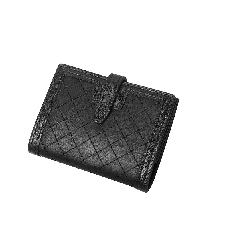 ins Small Multi-Card Slots Drawstring Soft Leather Texture Short Style Student Anti-Demagnetization Anti-Theft Swipe Wallet