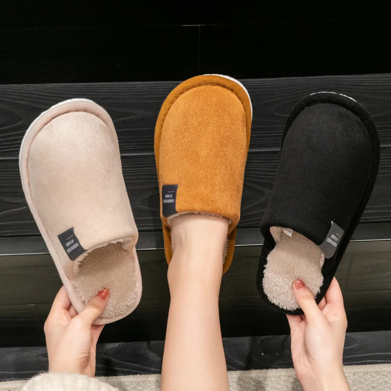 Trend Winter Couple Indoor Non-slip For Men Women Flip Flops Warm Slippers Home Slides Casual bedroom Soft Comfort Shoes 250731