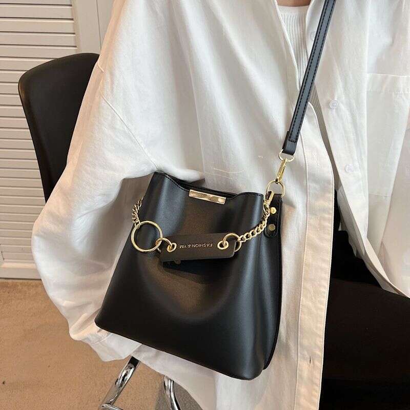 Women's Popular Crossbody Female Bucket Fashion Texture Solid Color Shoulder Bag