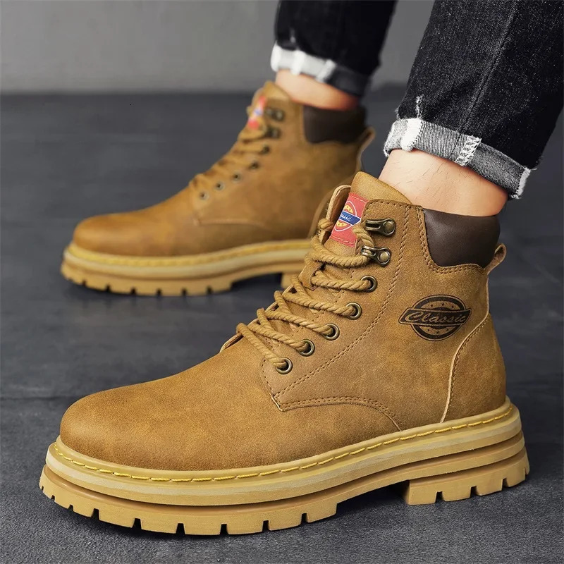 Genuine Leather Boots for Men Shoes Mens Shoe High Quality Casual Sneakers Taco Ankle Dress Booty Man 250801