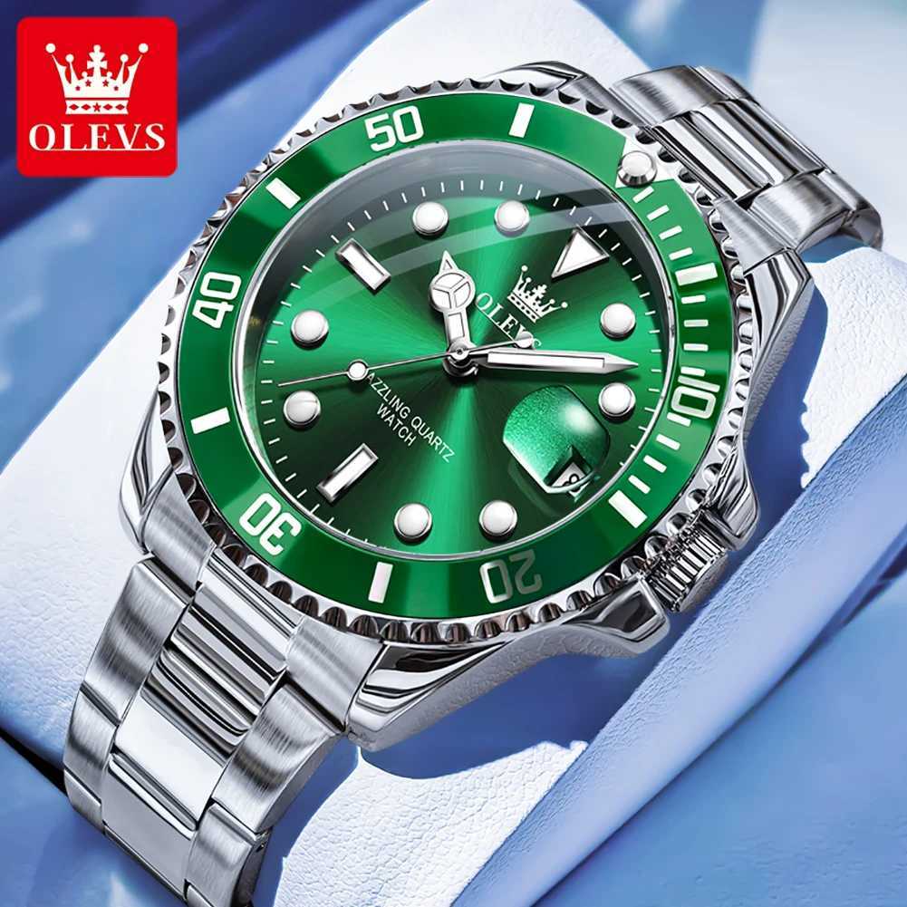 OLEVS Mens es 5885G Top Brand Classic Luxury Fashion Original Quartz for Men Diving Timing Bezel Waterproof Luminous W250806