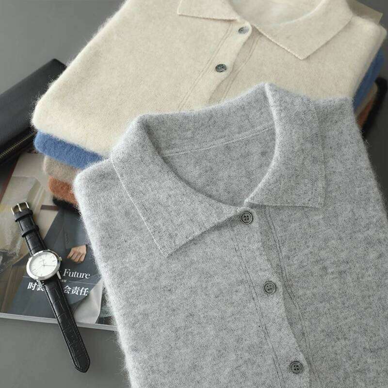 Maillard Polo Collar Sweater Autumn/Winter 2024 Casual Business Men 100% Pure Mink Cashmere Cardigan Large Size Knit Jacket 250806