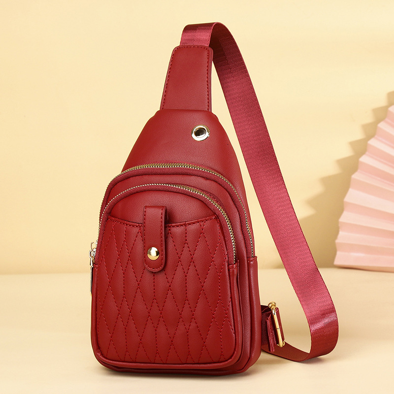 New Trendy for Women Fashionable Versatile Large Capacity Crossbody Korean Style PU Student Casual Chest Bag