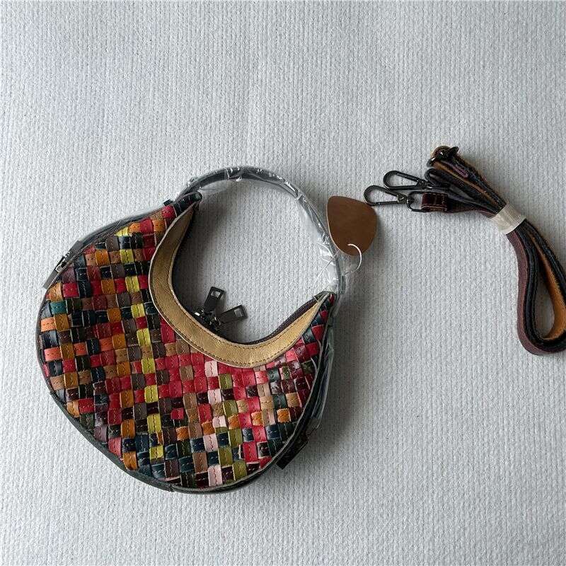 Designer Bag Tote Shoulder Bag New Top Layer Cowhide Ethnic Style Woven Fashion Underarm Single Crossbody Women S Genuine Leather