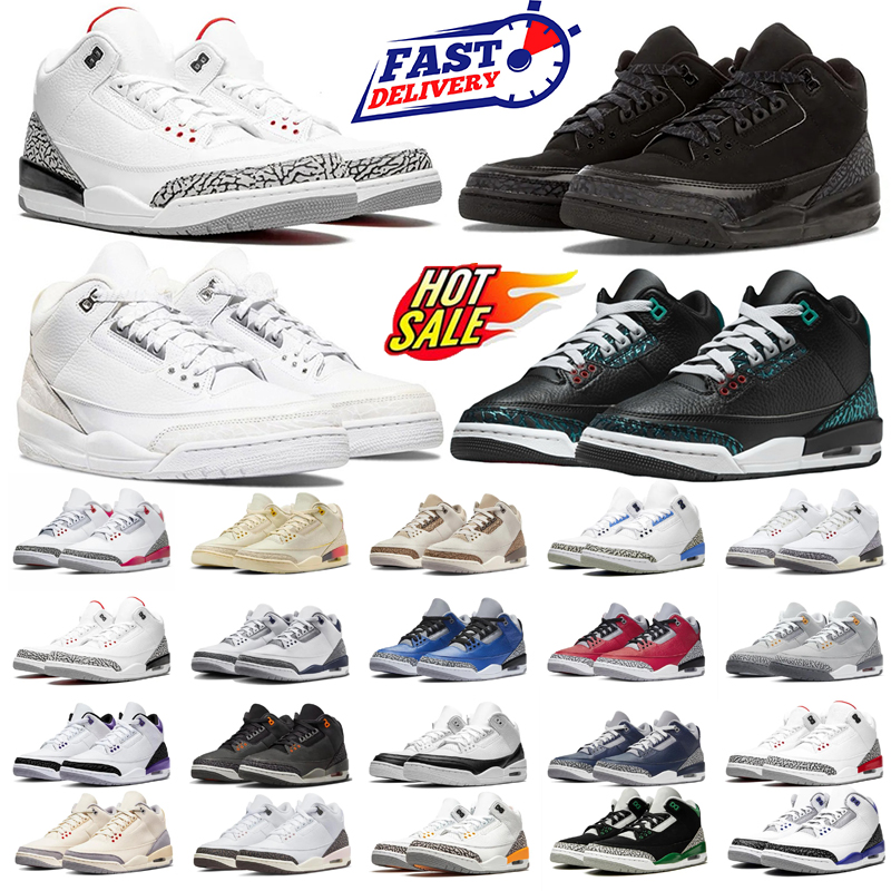 With Box designer 3s basketball shoes Cobalt Bliss Pure Money Rare Seoul 2.0 Black Cat Cement Lucky Shorts men trainers outdoor sports sneakers