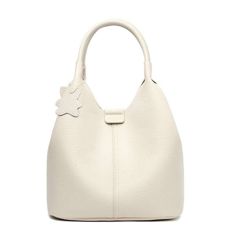 Women's New Soft Leather Medium Ladies Handbag Crossbody Bucket Fashion Versatile Basket Bag