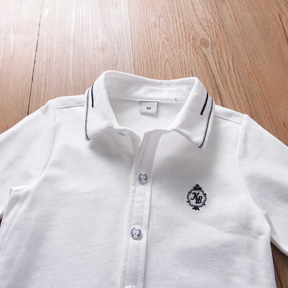 Boys Long Sleeve White Shirt 2-6Y Embroidered Cotton School Clothes Kids Spring Autumn Top X250806