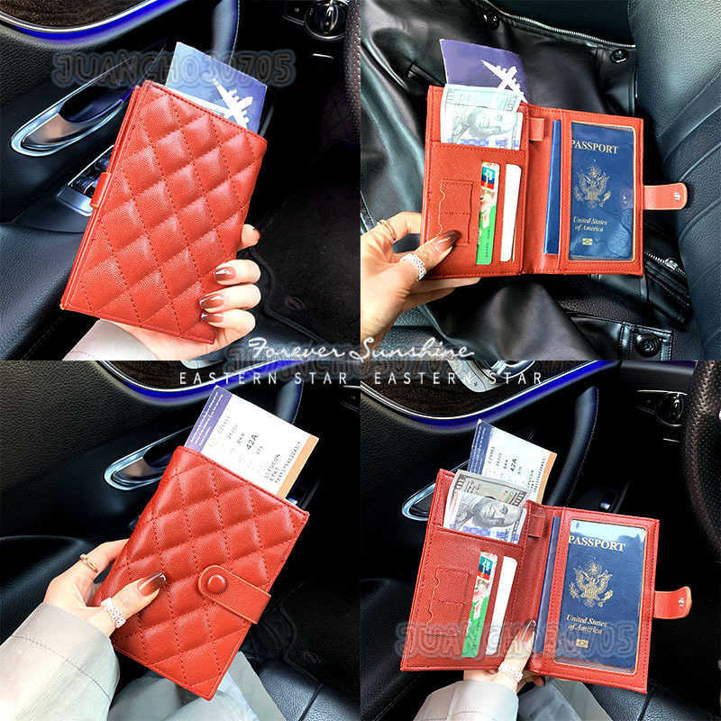 2025 New Caviar Leather Passport Holder Zipper Short Travel Passport Bag Multi-functional Document Organizer H250806