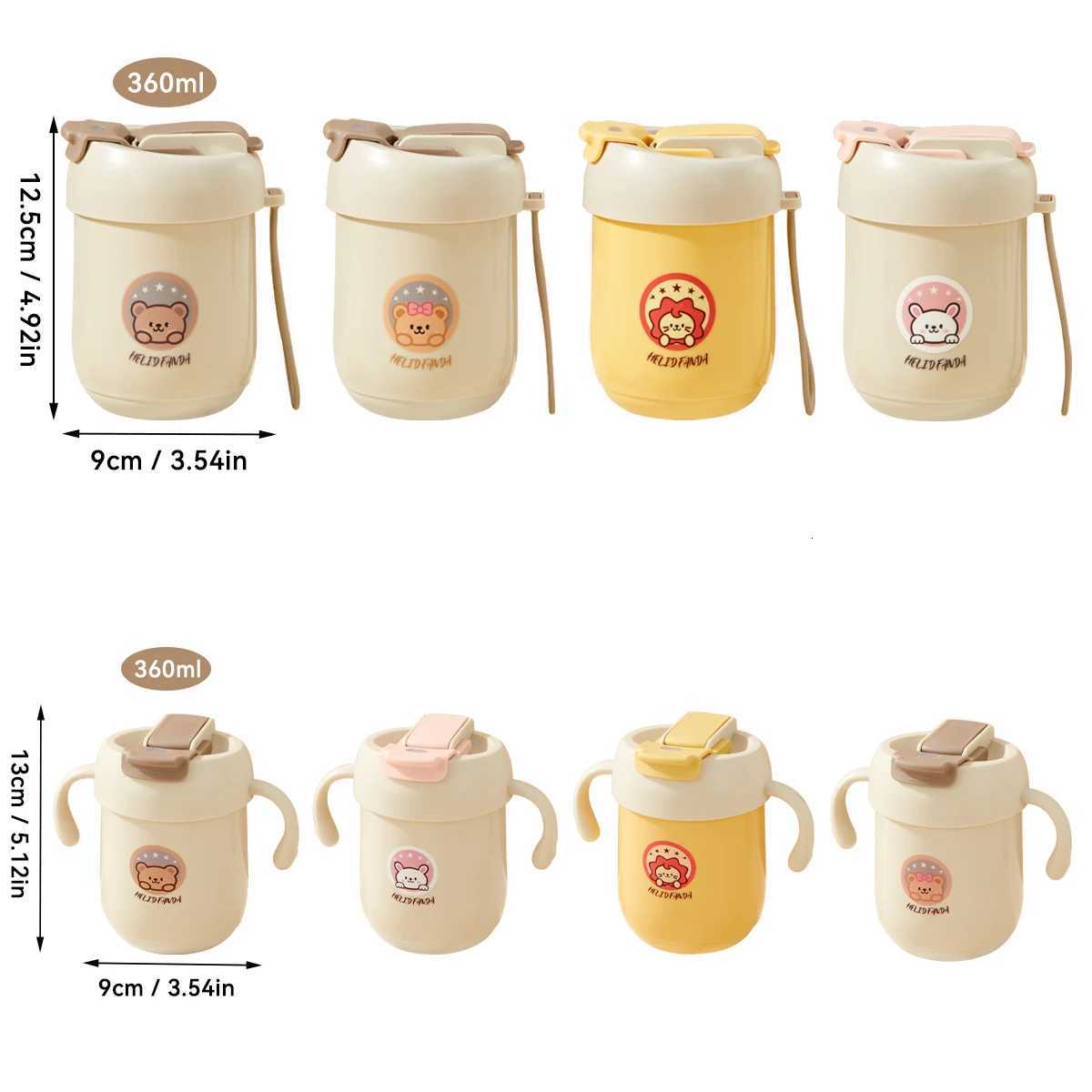 360ml Portable Water Bottle 316 Stainless Steel Double Walled Drinking Bottle Sealed Anti-scalding Straw Cup For Kids X250806