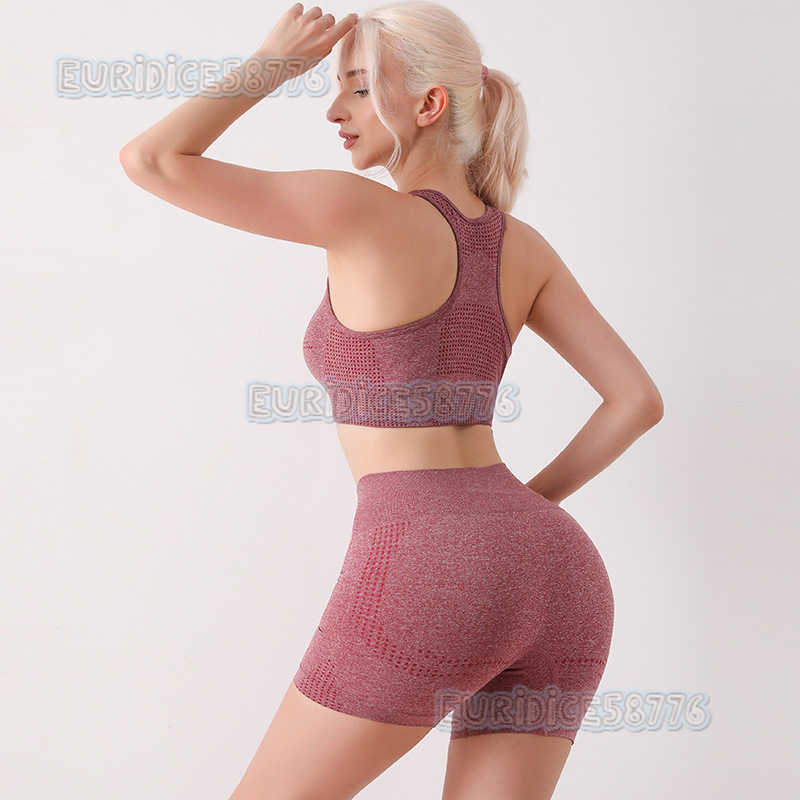 Quick-drying Yoga Clothing Set Outdoor Fitness Shockproof Sports Vest High Waist Tight Yoga Shorts Set H250806