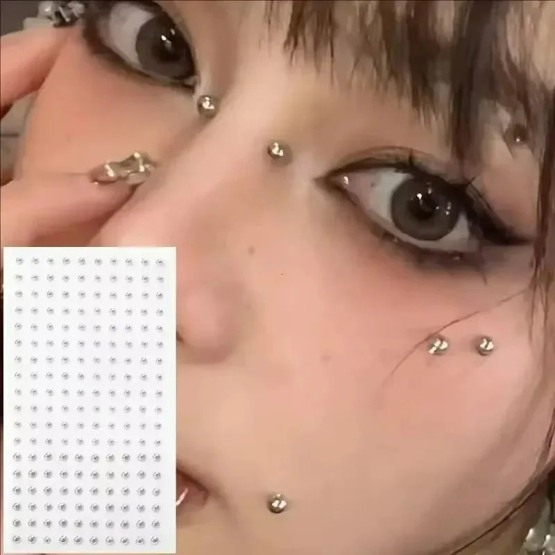 180pcs Non Piercing Lip Nails Sticker Selfadhesive Waterproof Reusable Lip Nail Eyebrow Nose Ring Body Belly Button Jewelry 250805
