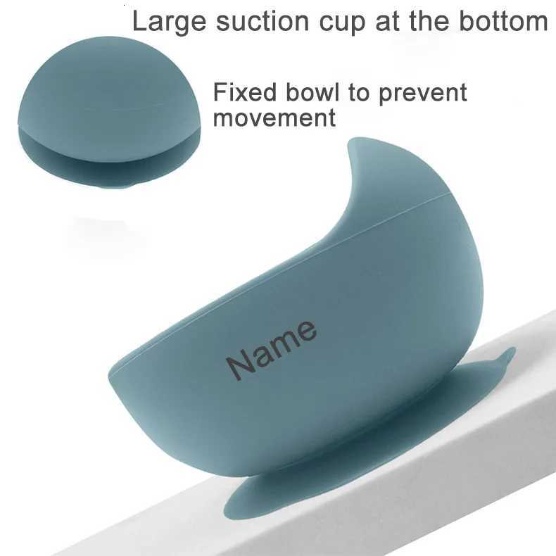 Free Personalized Names Baby Feeding Set 6Pcs Silicone Sucker Bowl Plate Straw Cup Childrens Dishes Set Newborn Gift BPA Free X250806
