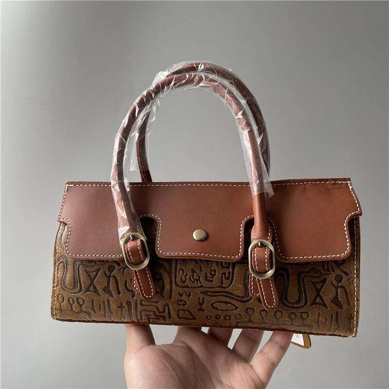 Designer Bag Tote Shoulder Bag New Crazy Horse Leather Handbag Crossbody Women S Embossed Large Capacity Versatile Trendy