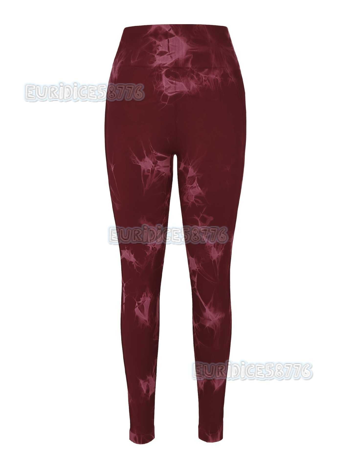 Seamless Honey Peach Yoga Tights Women Tie Dye Tie Bleaching Print High Waist Hip Lifting Sports Running Fitness Pants H250806