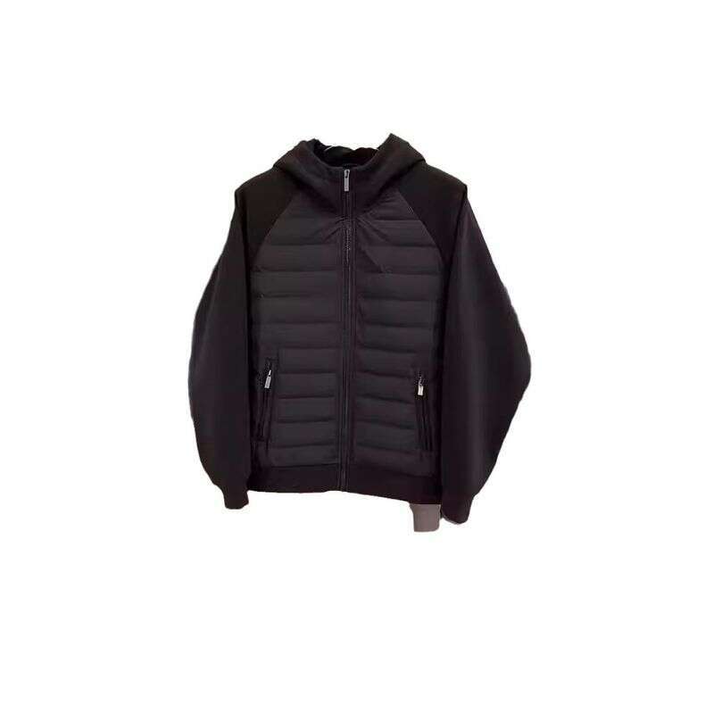 Men's Clothing Winter New Trend Thin Cotton Coat Loose Versatile Casual Hooded Solid Color Splicing Couple Jacket Men